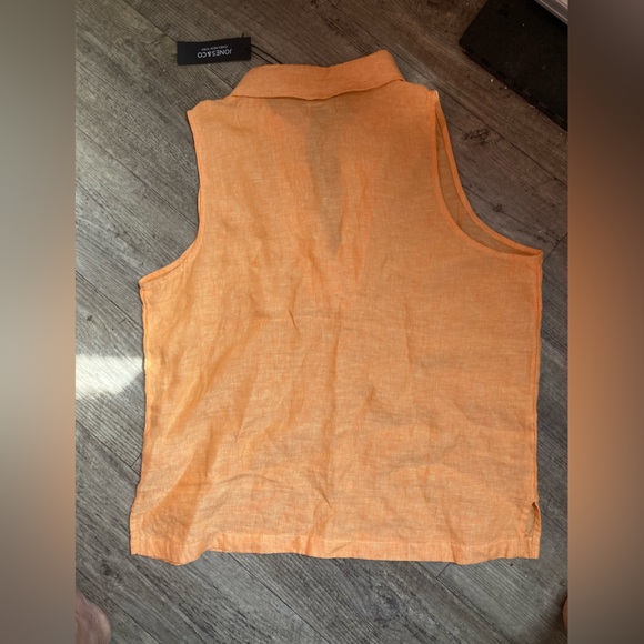 New Jones&co shirt women’s 100% linen color orange and size L - Picture 2 of 5